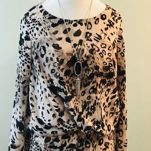 Vince Camuto Leopard Print Dress Sz L